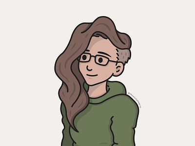 New PFP, who dis? art challenge autumn cozytember fall flat illustration illustrator linework ootd pfp self portrait vector