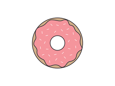 The Classic Donut donut flat food illustration linework shape vector