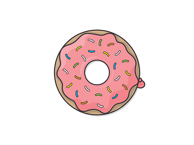 The Stylish Donut donut food highlight illustration linework shadow shape style vector