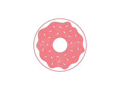 The Stamped Donut donut flat food illustration linework shape stamp texture vector