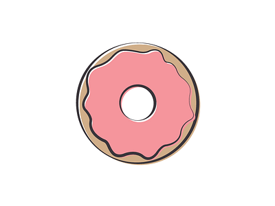 The Inked Donut abstract donut flat food illustration linework shape simple vector