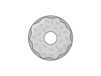 The Monochromatic Donut black and white donut food highlight illustration linework monochromatic shadow shape style vector