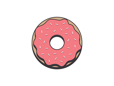 The Toy Donut donut flat food illustration linework shadows shape simple toy vector