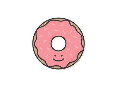 The Friendly Donut character donut flat food friendly illustration linework shape vector