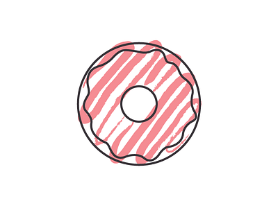 The Simplified Donut donut food illustration linework scribble shape simple sketch vector