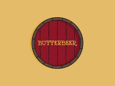 Butterbeer Barrel beer butterbeer coaster design harry potter illustration linework vector