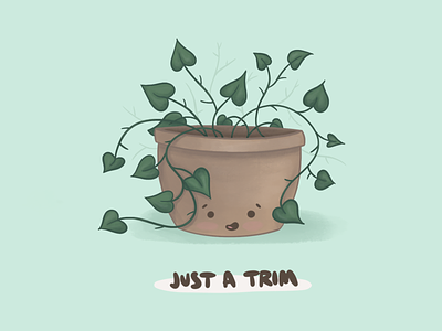 Just A Trim comic illustration ivy kawaii plant procreate