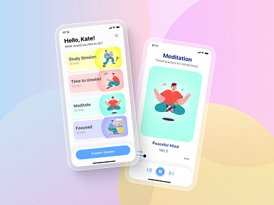 Colourful Mobile App Concept colourful cpcept design illustration mobile ui ux vector