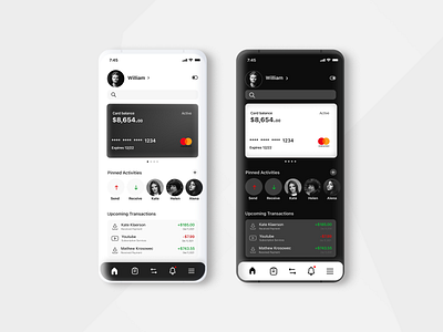 Monochromatic Mobile App Concept bank design mobile monochromatic ui ux
