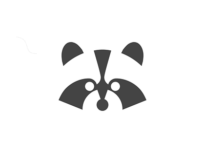 Raccoon animal black branding flat illustration logo mark minimal personal brand raccoon white