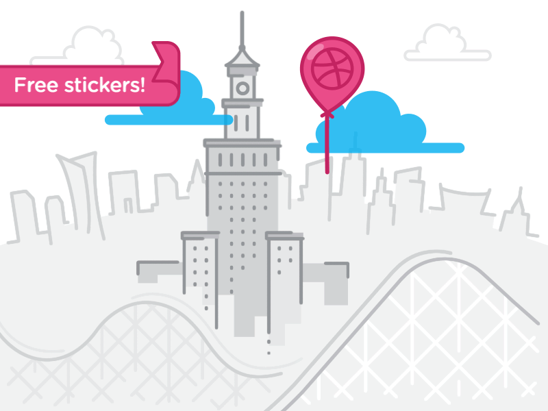 Hello dribbble! animation daftcode debut dog gif hello illustration palace rollercoaster software warsaw welcome