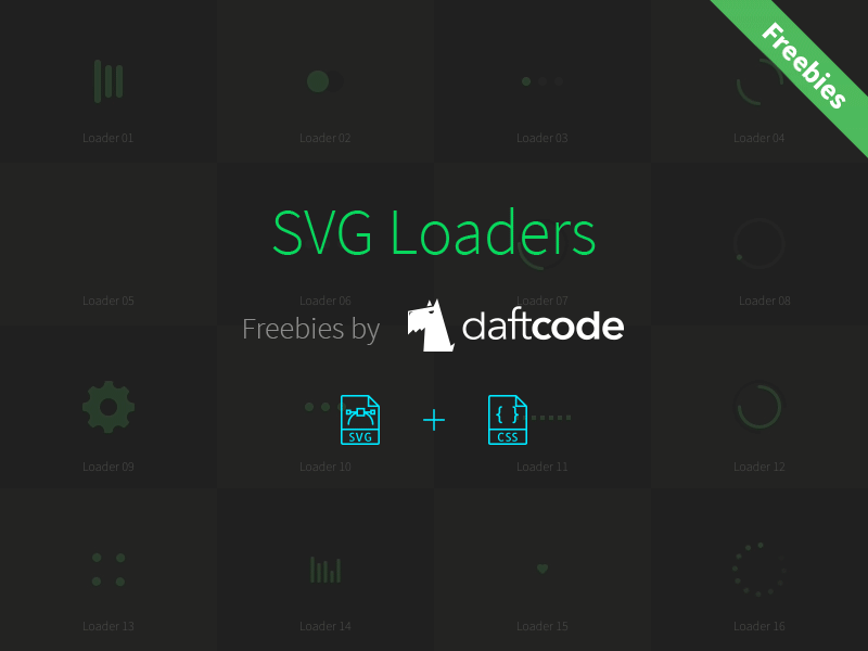 Download 16 Free Pure Html5 And Css3 Svg Loaders By Daftcode On Dribbble