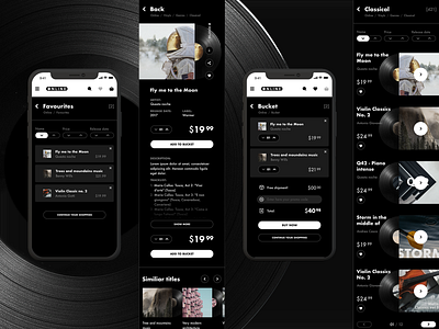 🚨Vinyl store - A Free E-commerce UI Kit [.sketch + .psd] 🚨 android app concept dark ecommerce exploration free freebie ios mobile sketch store ui ux