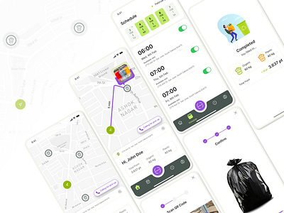 smart waste app app design ui