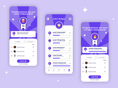 Gamification and Badge Section for an App