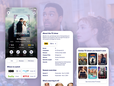 TV show page app design friendspire tv show tv shows