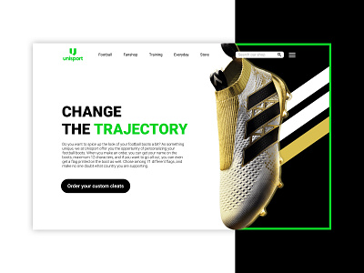Unisport Hero Section Redesign branding design graphic design redesign soccer ui unisport ux web design