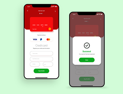 UI Credit Card Checkout on Iphone 12 graphic design
