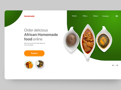 Home made food Landing Page