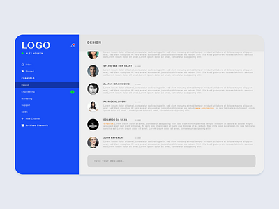 Messaging Dashboard Design app design blue chat chat app chatbox clean concept dashboard design desktop desktop app experiment interaction interface messaging ui user experience user interface design ux web