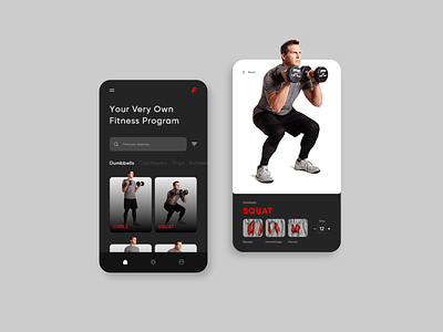 F is For Fitness App Concept adobexd business concept dark background darkmode design fit fitness fitness app mobile mobile app mobile app design mobile ui squat ui ui design uidesign uiux ux workout