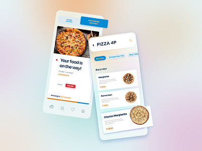 Pizza 4P Order App adobe xd application concept delivery app design food food and drink food app food delivery food ordering app foodie gradient mobile mobile ui pizza pizza4p tracking ui uidesign uiux