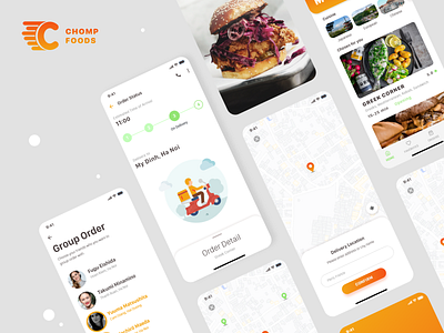 Chomp Foods update adobexd app business concept delivery delivery app delivery service design designs food food app food delivery app food delivery service mobile mobile app order tracking ui uidesign ux