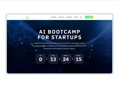 VietAI Bootcamp Landing Page adobexd ai animation artificial intelligence b2b bootcamp buttons colorful concept courses design desktop education educational website graphic design machine learning ui uidesign vietai website