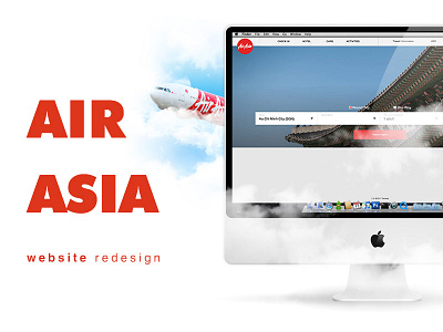 Air Asia website redesign air airports asia design destination illustrator photoshop plane travel ui ux web