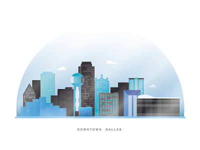 Downtown Dallas city contained world dallas downtown dallas floating city gradient skyline snow globe texas