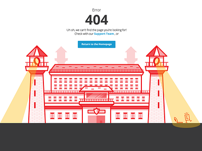 Nitro Cloud 404 Error Page building design escape graphic illustration missing nitro page prison vector
