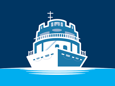 Boatsy blue boat design graphic illustration sailer ship vector