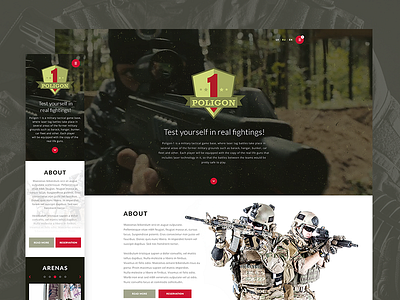 Poligon-1 design lasertag military responsive risbolv ui ux web website