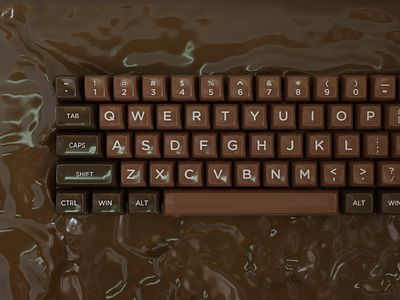 Chocolate Keycaps 3d blender keyboard keycaps