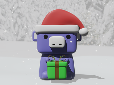 Holiday Wumpus 3d 3d render blender christmas discord discord app holiday illustration present wumpus