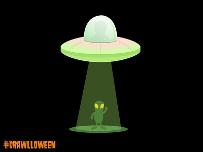 Drawlloween Day 10: Alien alien drawlloween dribbble gradient halloween icon illustrator october ufo vector