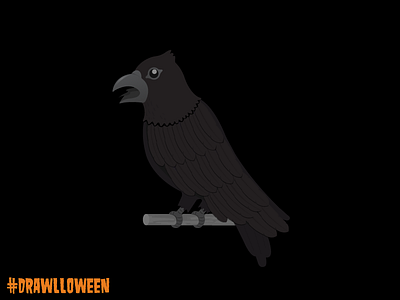 Drawlloween Day 11: Raven drawlloween dribbble gradient halloween icon illustrator october raven vector