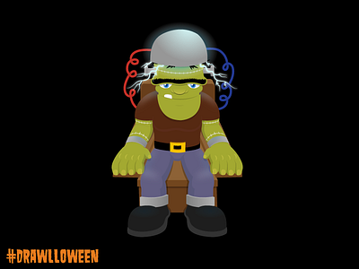 Drawlloween Day 14: Frankenstein drawlloween dribbble frankenstein gradient halloween icon illustrator october vector