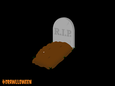 Drawlloween Day 16: Grave drawlloween dribbble flat flat design grave halloween icon illustrator october tombstone vector