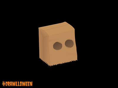 Day 18: Mask bag drawlloween dribbble halloween icon illustrator mask october paper bag vector