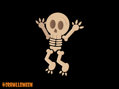 Day 24: Skeleton drawlloween dribbble flat flat design gradient halloween icon illustrator october skeleton ui vector