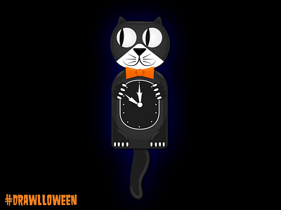 Day 28: Cat cat clock drawlloween halloween icon illustrator october timer vector