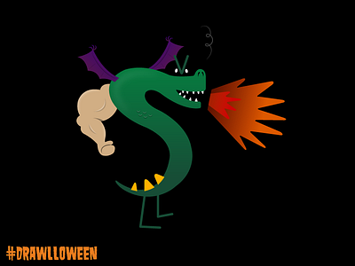 Day 31: Dragon dragon drawlloween halloween icon illustrator october vector