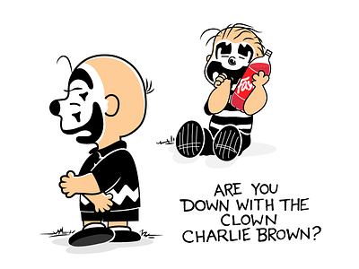Are you down with the clown? bootleg charlie brown fayo flat icons icp vector