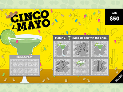 Cinco de Mayo alcohol app cinco de mayo free icons scratch card typography ui ux