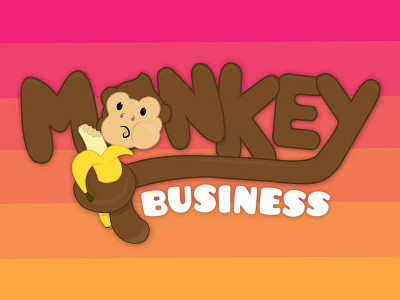 Monkey Business Monday! banana business flat monday monkey sunset type typography ui ux vector