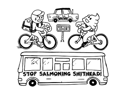 Stop Salmoning bikes bus cars emjoi hand drawn icons illustration taxi vector