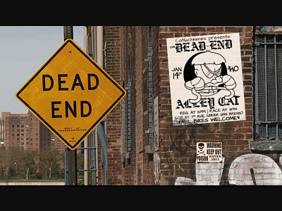 Cat6 "The Dead End Alley Cat" cycling fixed gear fixie flat icon illustrator logo mock poster vector
