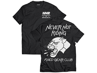 NNR Collab bike cycling fixed gear fixie flat logo mock panther shirt tattoo track bike typography