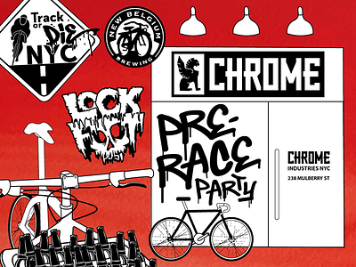 Chrome Industries Pre-Race Party bikes cycling fixed gear fixie flat invite new york city nyc party